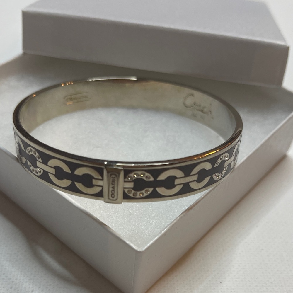 Coach Silver and Purple Bangle Bracelet